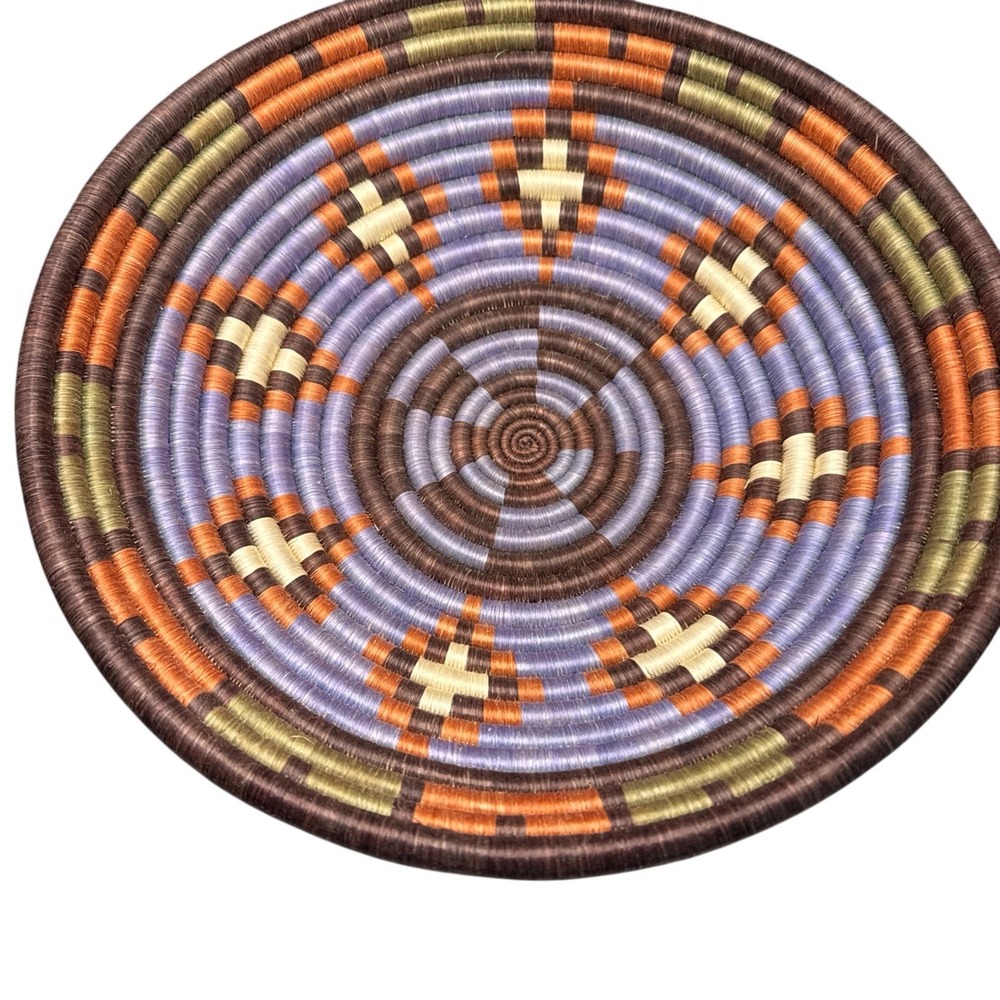 Kinasi Fruit Bowl Rwanda Colorful Hand-Woven Basket New With Tags‎